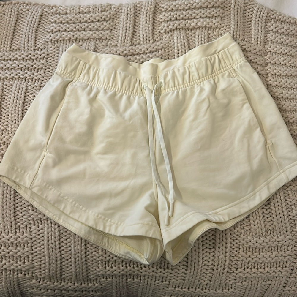 Lululemon Pale Yellow Lounge Shorts